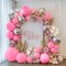 Pink Silver Balloon Garland Arch - Light Pink Balloons Different Size for Birthday Baby Shower Bachelorette Bridal Shower Wedding Anniversary Party Decoration